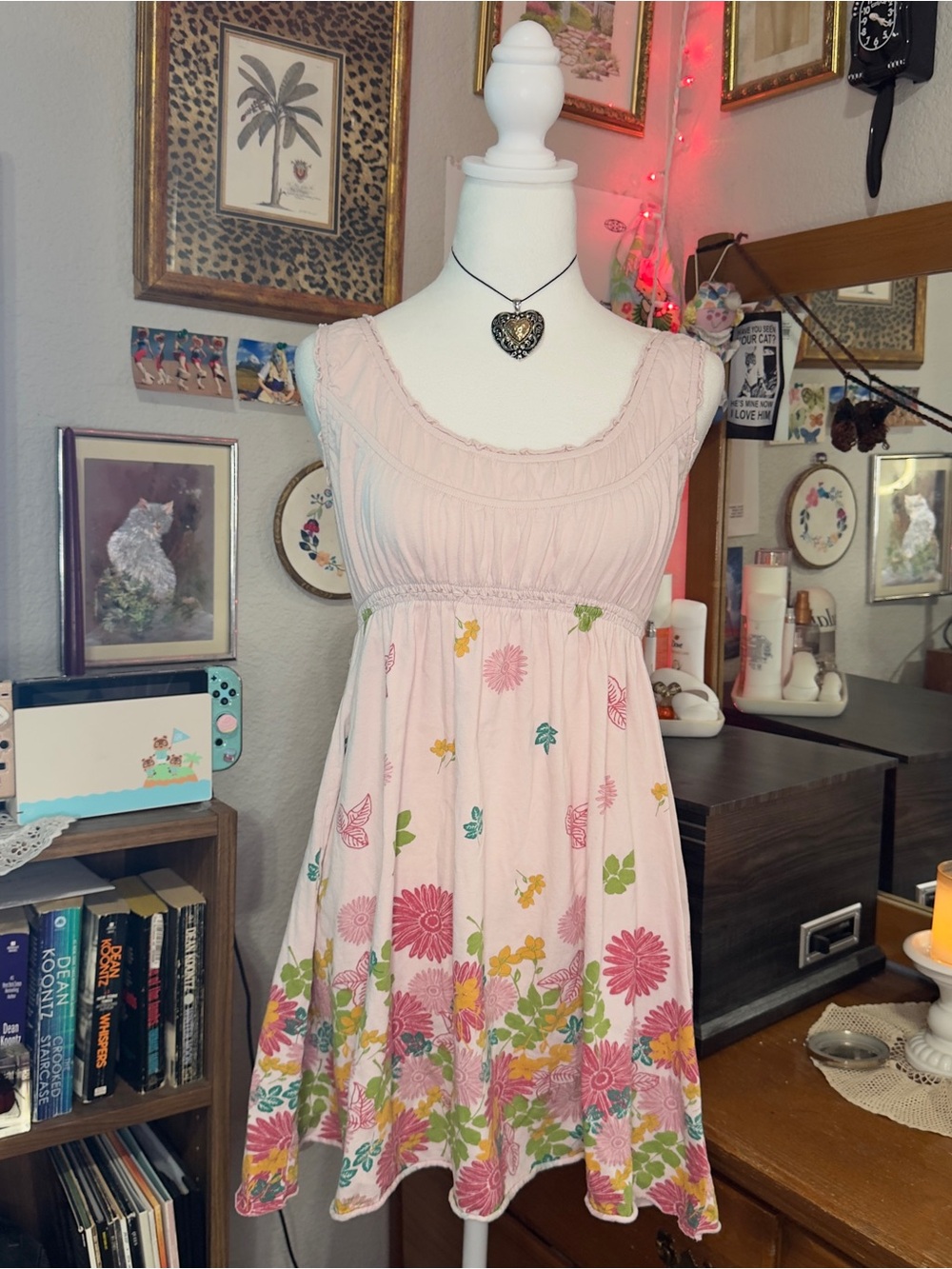 Y2K Energie Light Pink Floral Babydoll Sundress